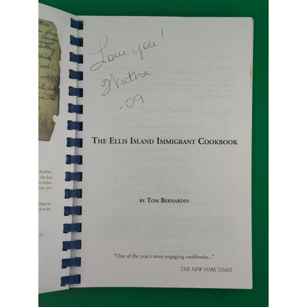 The Ellis Island Immigrant Cookbook Tom Bernardin Recipes & Stories PB 2008